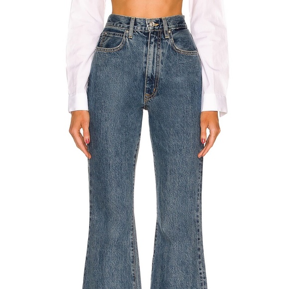 SLVRLAKE Indiana Born To Run Super High Rise Flare Jeans 30 - Picture 10 of 10